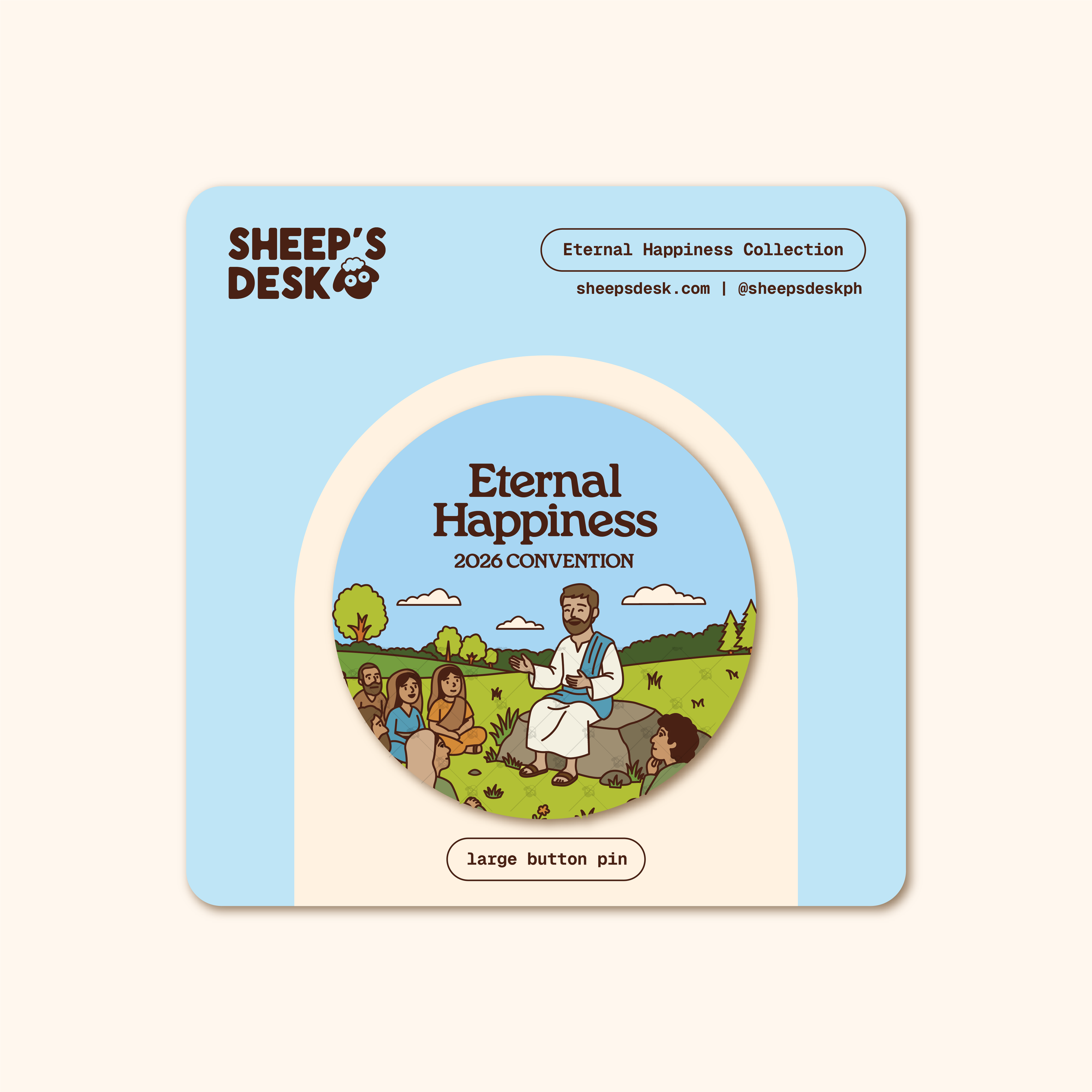 Eternal Happiness Large Button Pin