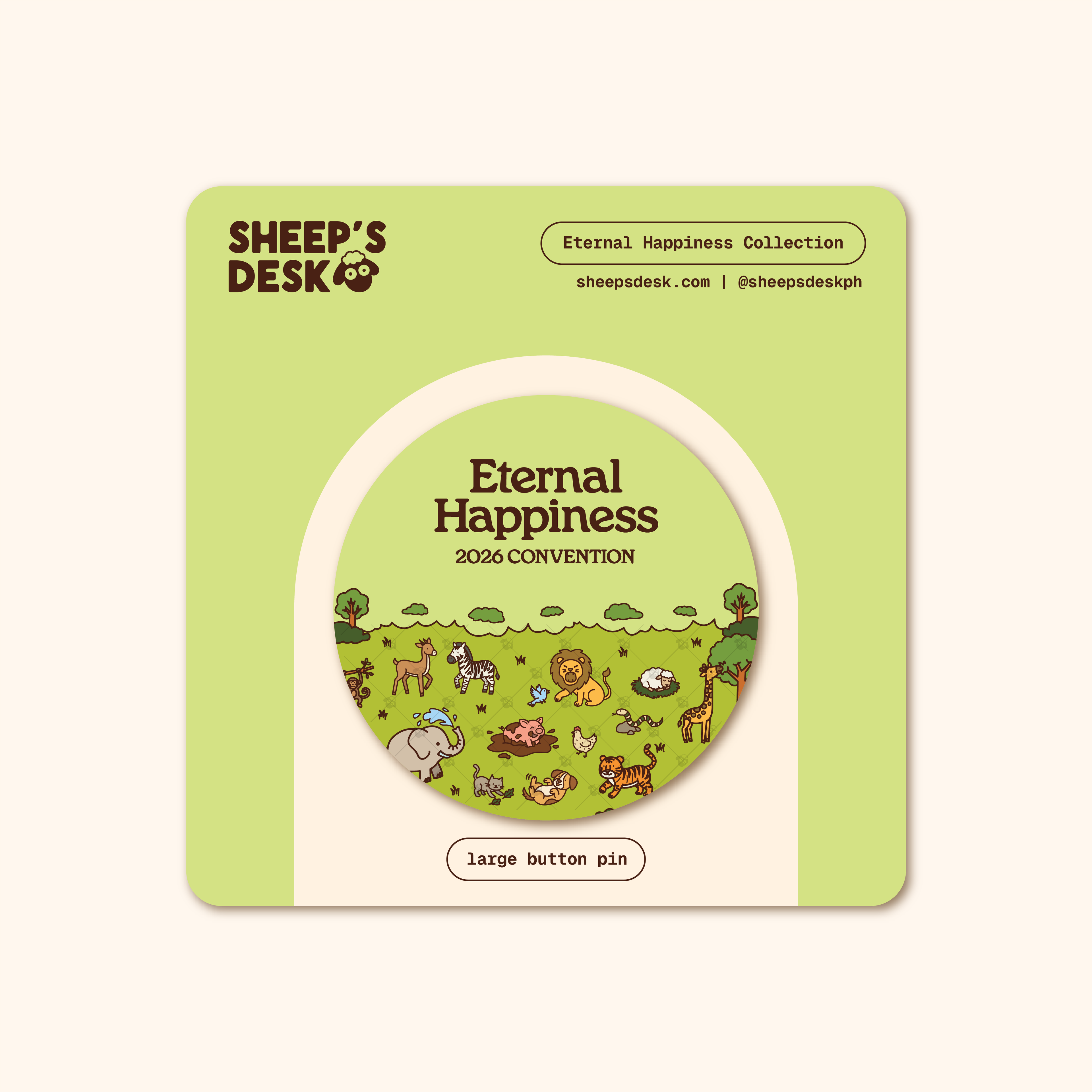 Eternal Happiness Large Button Pin