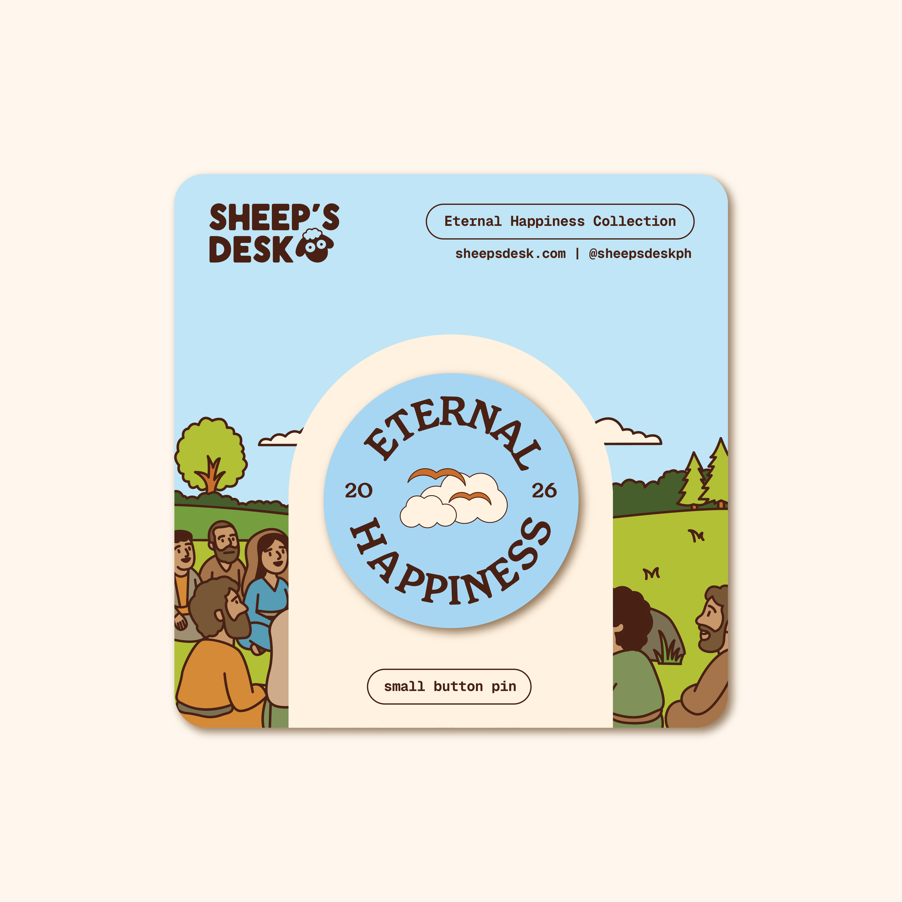Eternal Happiness Small Button Pin
