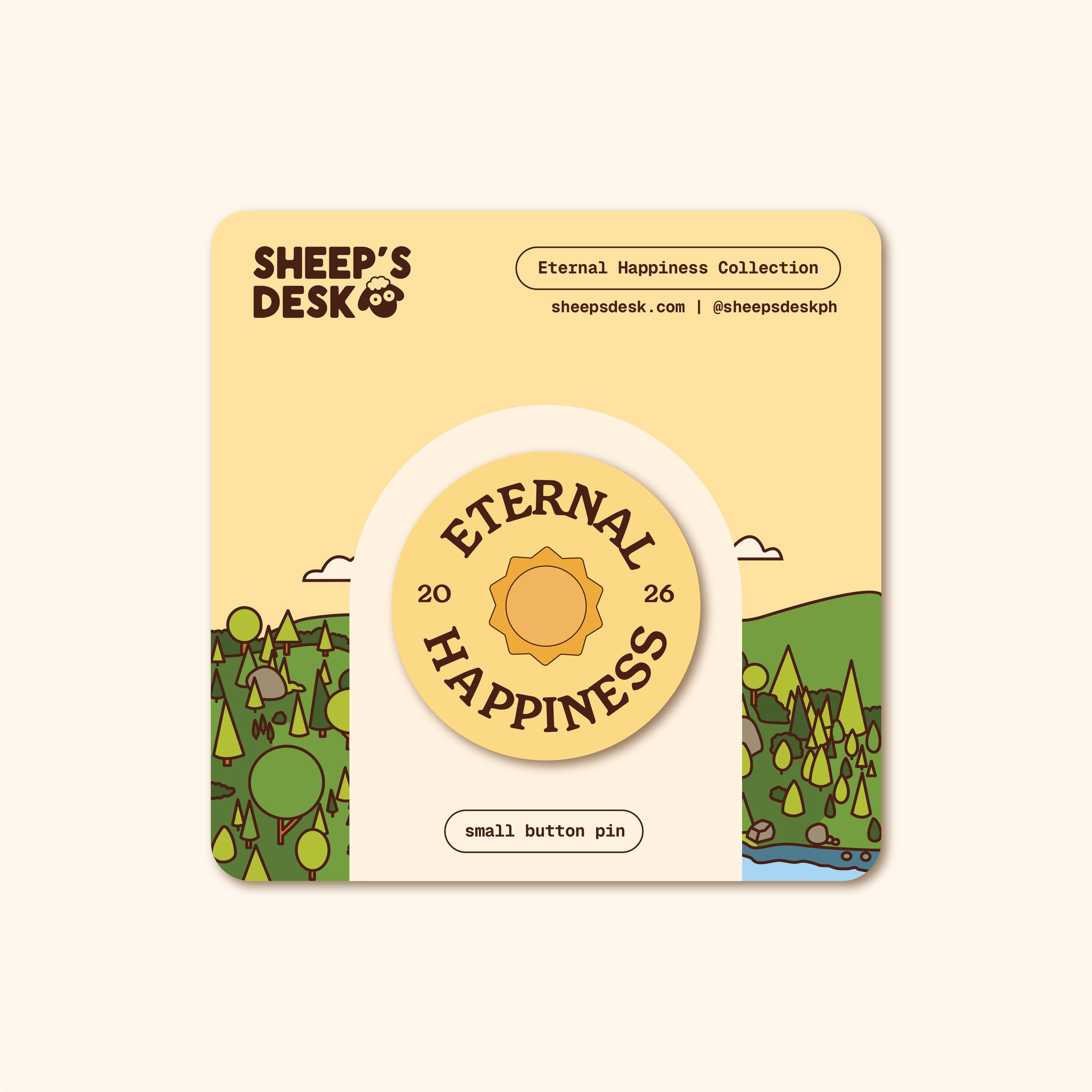 Eternal Happiness Small Button Pin