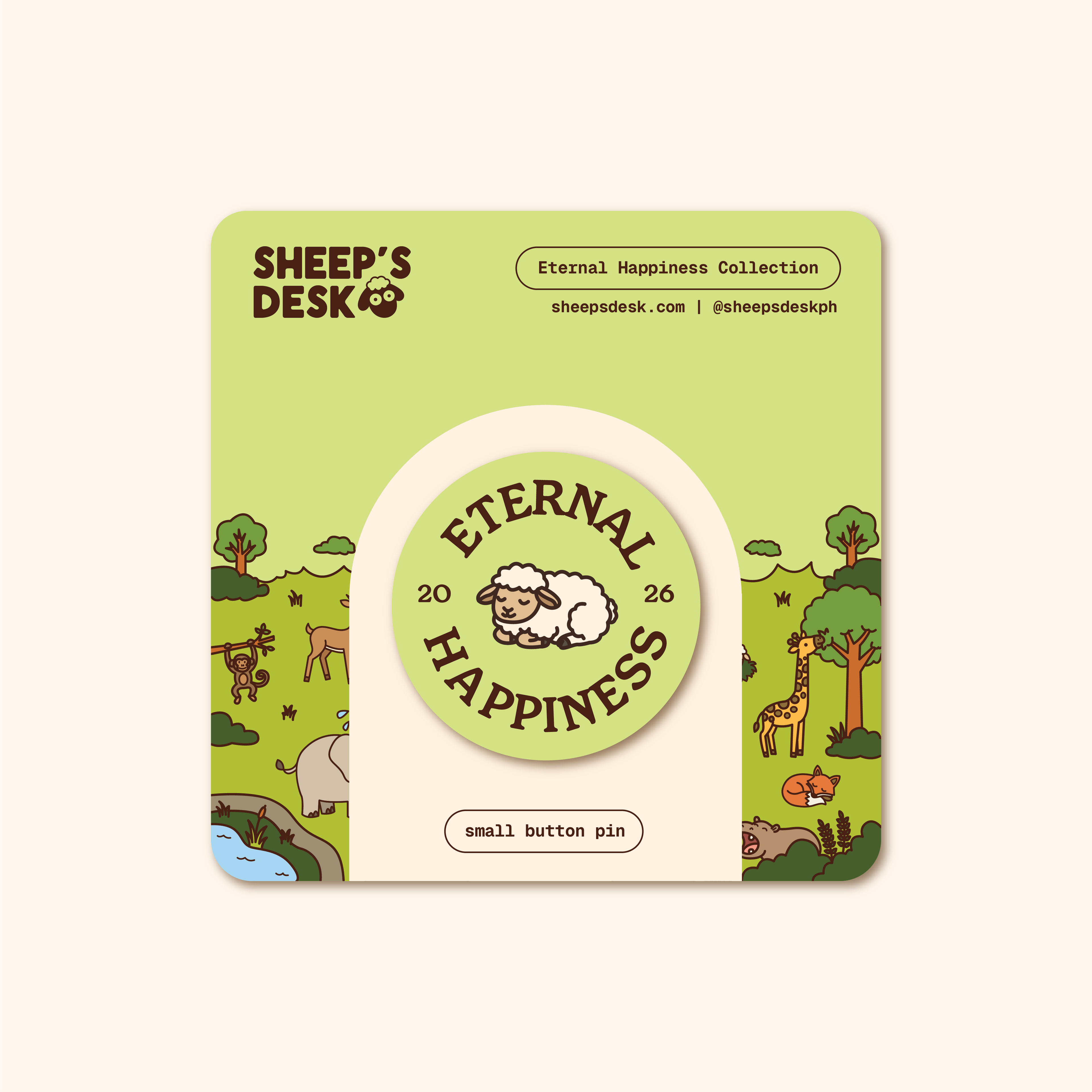 Eternal Happiness Small Button Pin